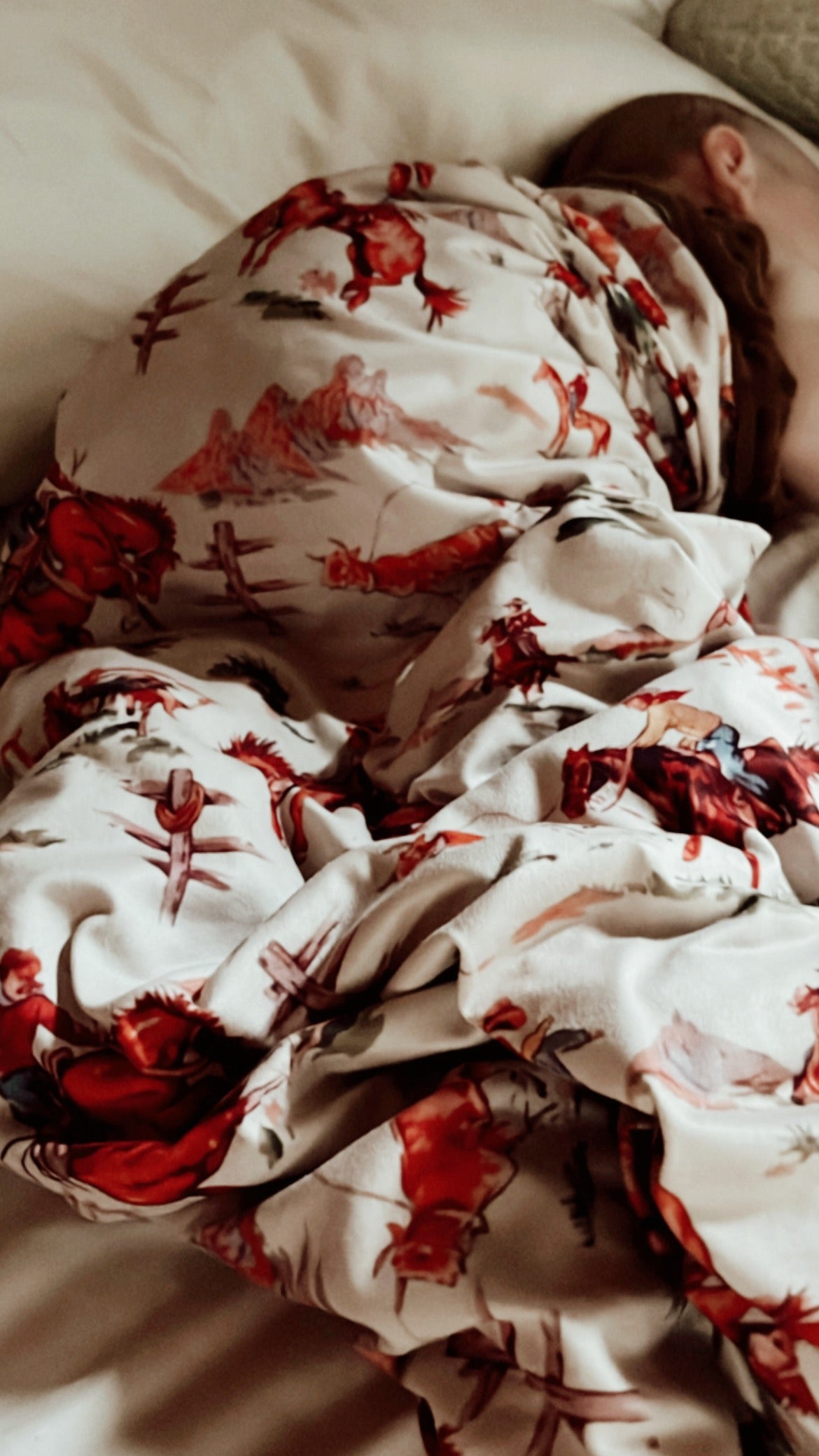 BUCKING BRONC RODEO HORSE - Minky Western Baby Pram Blanket